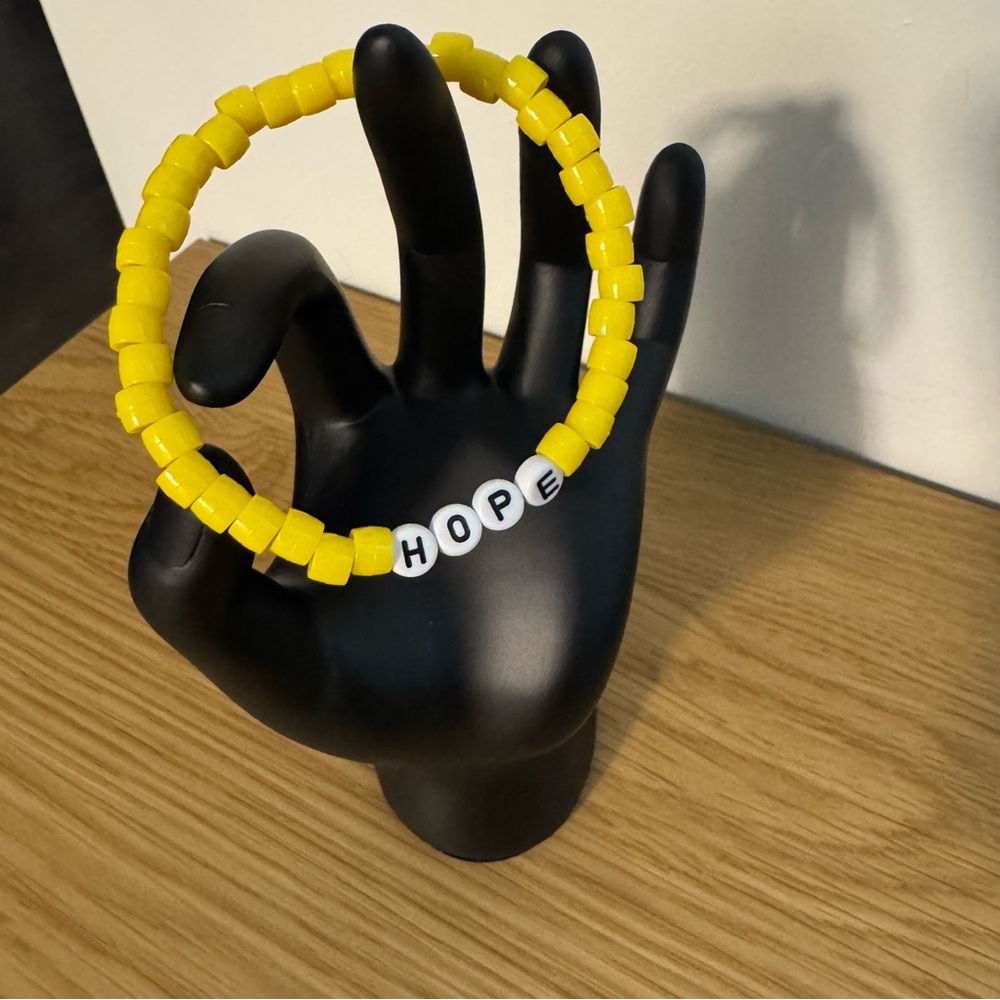 Hope Elastic Beaded Bracelet Yellow